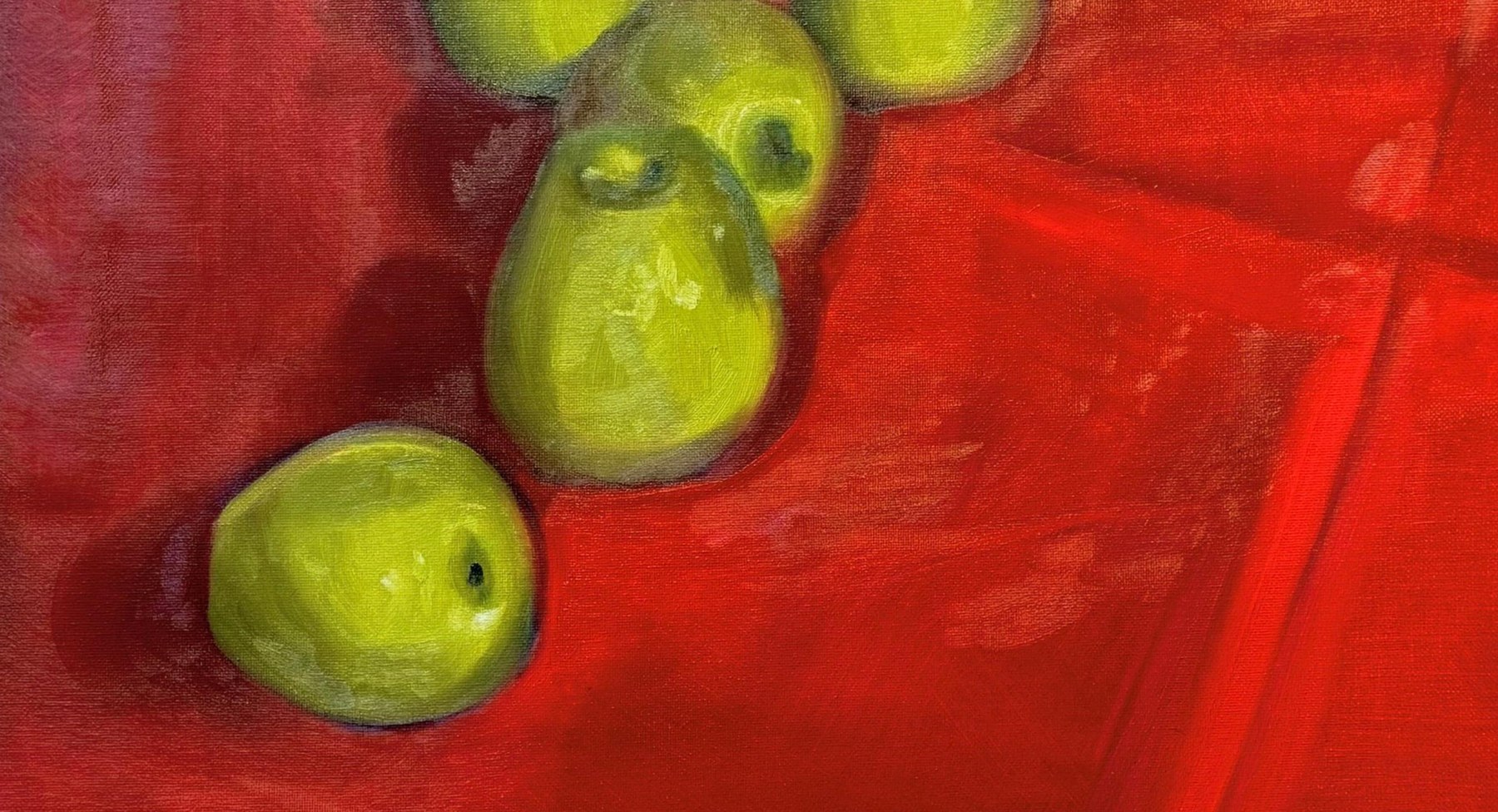 Apples oil painting by Kiley Honsinger