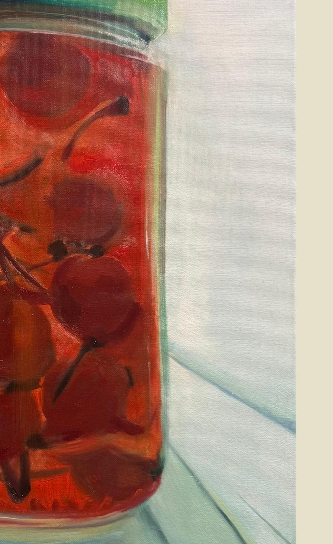 Marichino Cherries oil painting by Kiley Honsinger