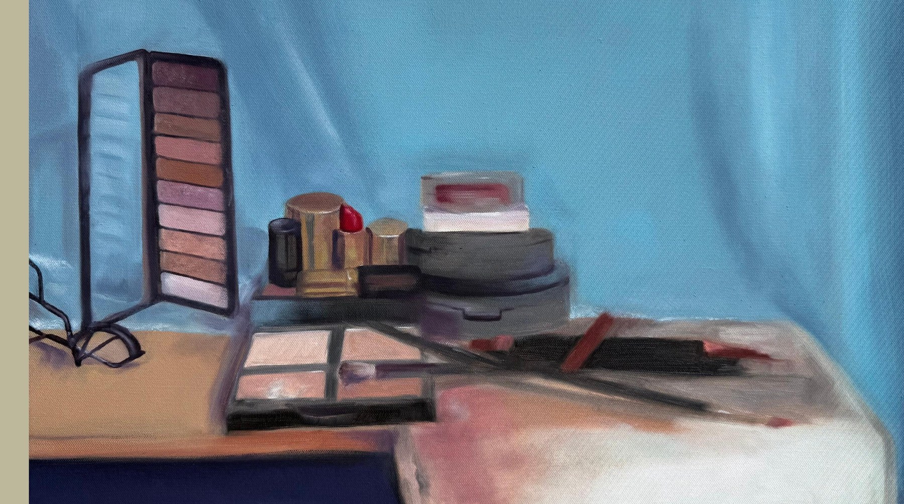 My Makeup oil painting by Kiley Honsinger