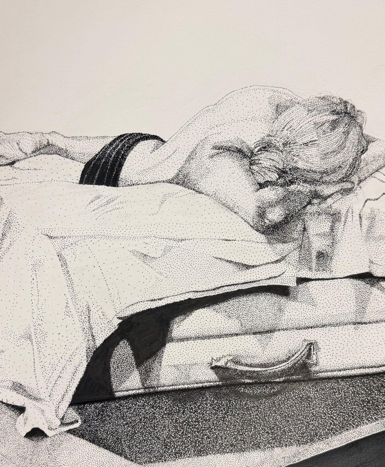 Nude Model charcoal drawing by Kiley Honsinger